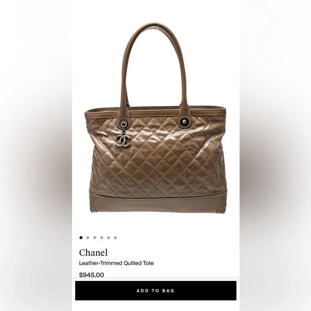 Chanel Tan Quilted Tote Bag with Structured Design